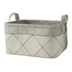 Panier feutrine blanc casse 40x30cm h23cm de Kaemingk - deco de la maison dans K002