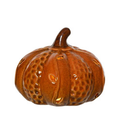 Citrouille 1l blanc chaud 10.5cm de Kaemingk - deco de la maison dans K002