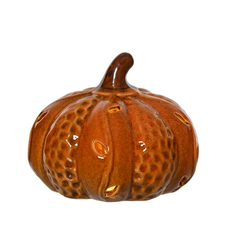 Citrouille 1l blanc chaud 10.5cm de Kaemingk - deco de la maison dans K002