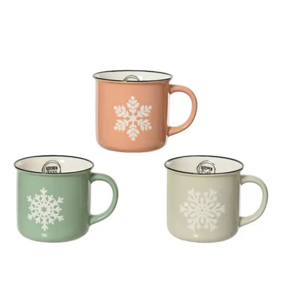 Mug glacis avec anse coloree 3ass 8.5cm de Kaemingk - deco de la maison dans K002