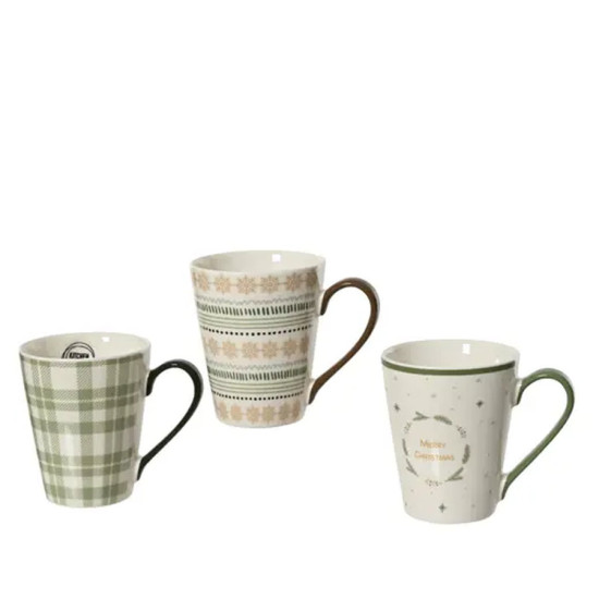 Mug porcelaine decalco avec anse 3ass 10.6cm de Kaemingk - deco de la maison dans K002