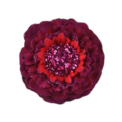 Fleur polyester paillettes bordeaux/coul d10cm de Kaemingk - deco de la maison dans K002