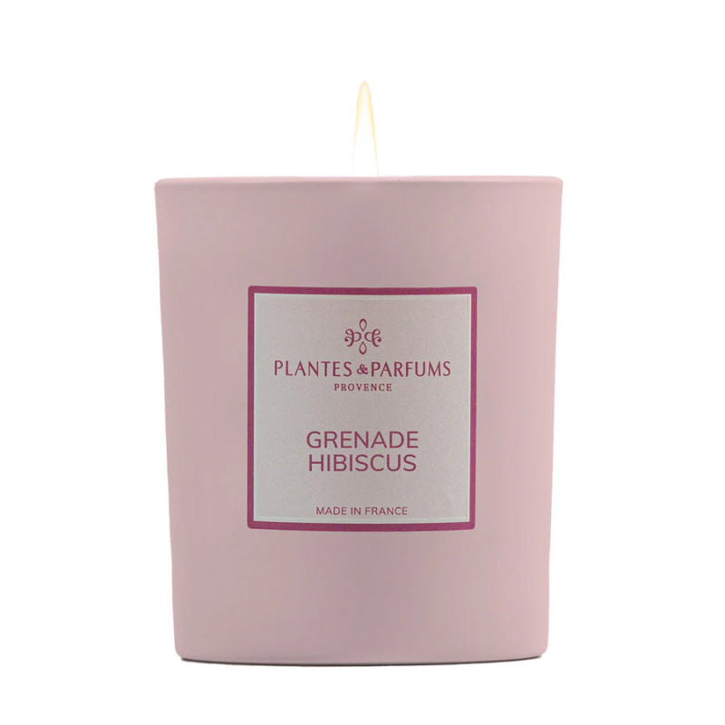 Bougie Parfumee Grenade Hibiscus 180g de Plantes & Parfums dans A1381