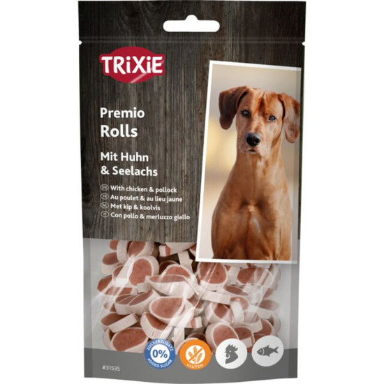Roulés au poulet & au saumon de meer 75g de Trixie - Produit pour animaux dans T050