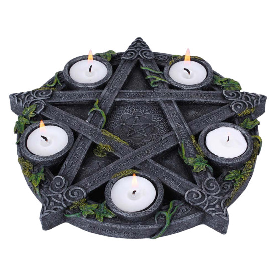 Figurine wiccan pentagram tea light holder 25.5c de Herboristerie et Esotérisme à Libourne dans W0151