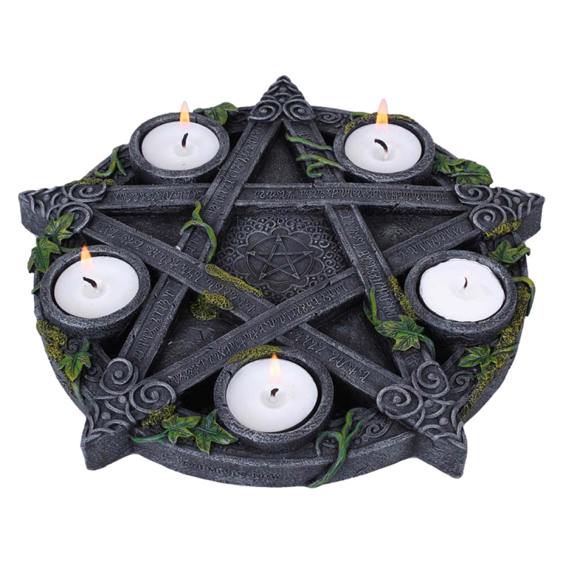 Figurine wiccan pentagram tea light holder 25.5c de Herboristerie et Esotérisme à Libourne dans W0151