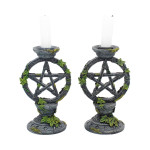 Figurine wiccan pentagram candlesticks 15cm de Herboristerie et Esotérisme à Libourne dans W0151