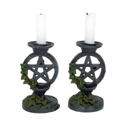 Figurine aged pentagram candlesticks 13.4cm de Herboristerie et Esotérisme à Libourne dans W0151