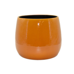 Cache pot bogota shiny d28 h23 ceramique jaune de Jardinerie Bordeaux Libourne Gironde dans P140