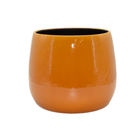 Cache pot bogota shiny d32 h28 ceramique jaune de Jardinerie Bordeaux Libourne Gironde dans P140