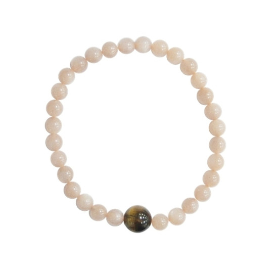 Bracelet pierre lune perles 6mm + oeil de tigre de Herboristerie et Esotérisme à Libourne dans A061