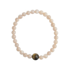Bracelet pierre lune perles 6mm + oeil de tigre de Herboristerie et Esotérisme à Libourne dans A061