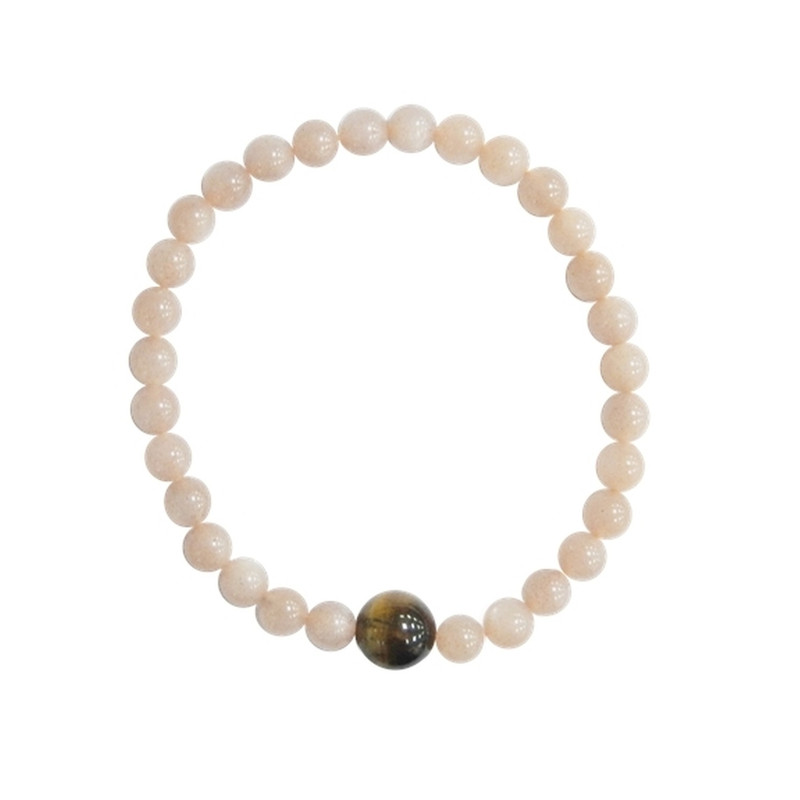 Bracelet pierre lune perles 6mm + oeil de tigre de Herboristerie et Esotérisme à Libourne dans A061