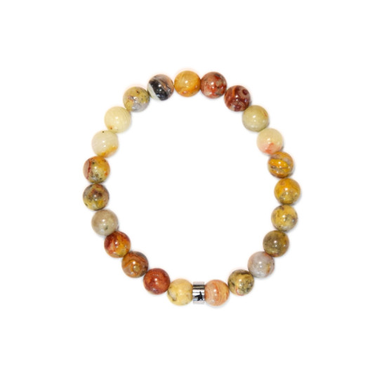 Bracelet agate crazy lace perles rondes 8 mm de Herboristerie et Esotérisme à Libourne dans A061