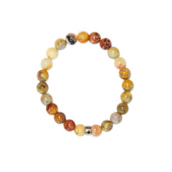 Bracelet agate crazy lace perles rondes 8 mm de Herboristerie et Esotérisme à Libourne dans A061