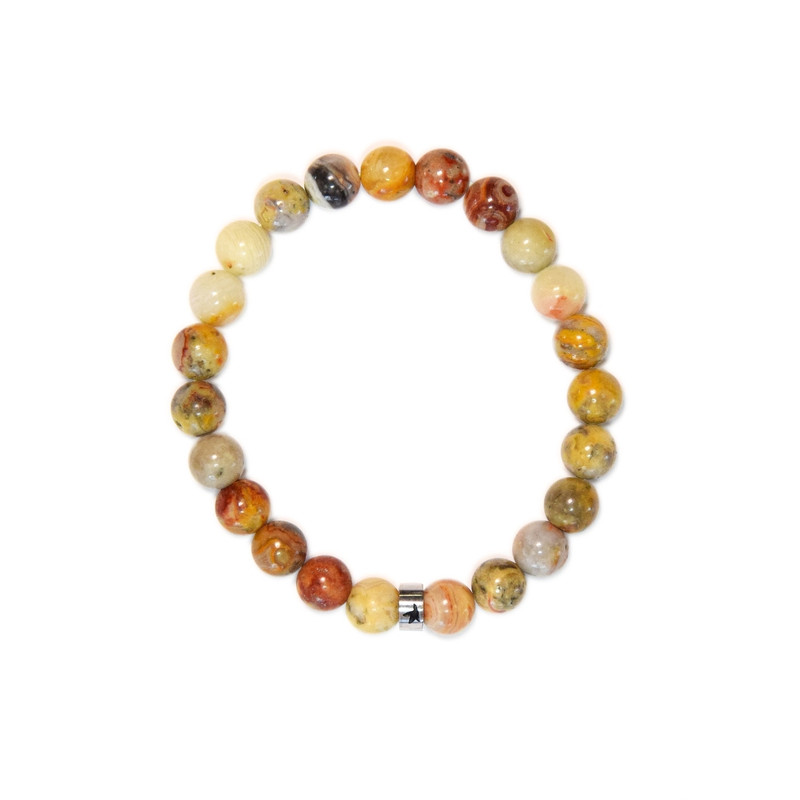 Bracelet agate crazy lace perles rondes 8 mm de Herboristerie et Esotérisme à Libourne dans A061