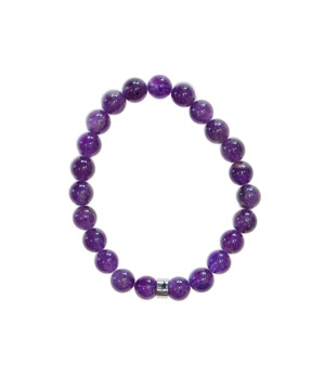 Bracelet amethyste perles rondes 8 mm de Herboristerie et Esotérisme à Libourne dans A061