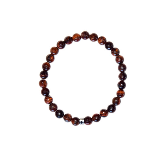 Bracelet oeil de taureau perles rondes 6 mm de Herboristerie et Esotérisme à Libourne dans A061