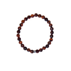 Bracelet oeil de taureau perles rondes 6 mm de Herboristerie et Esotérisme à Libourne dans A061