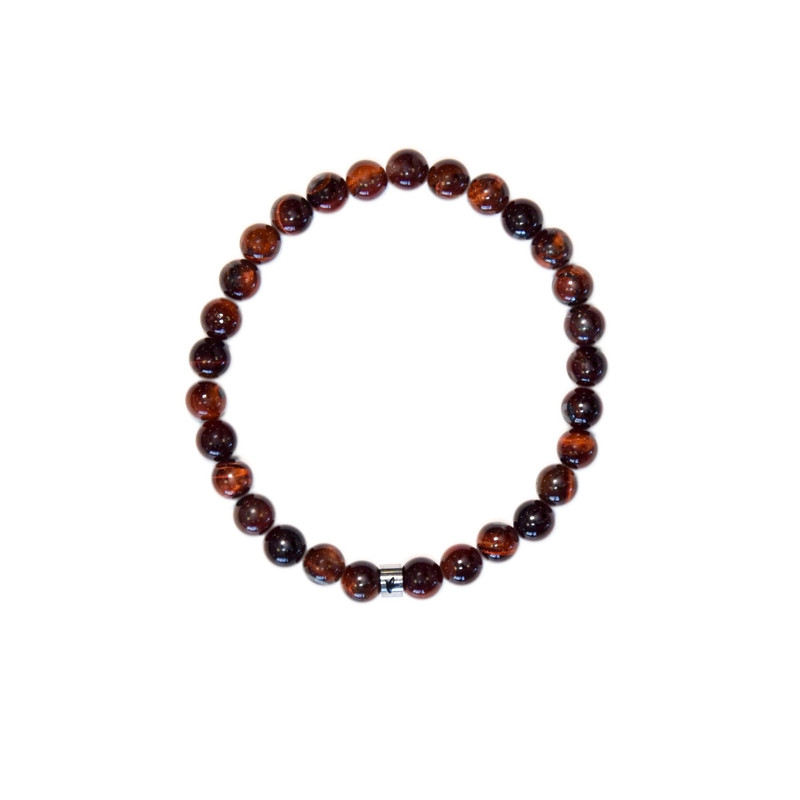 Bracelet oeil de taureau perles rondes 6 mm de Herboristerie et Esotérisme à Libourne dans A061