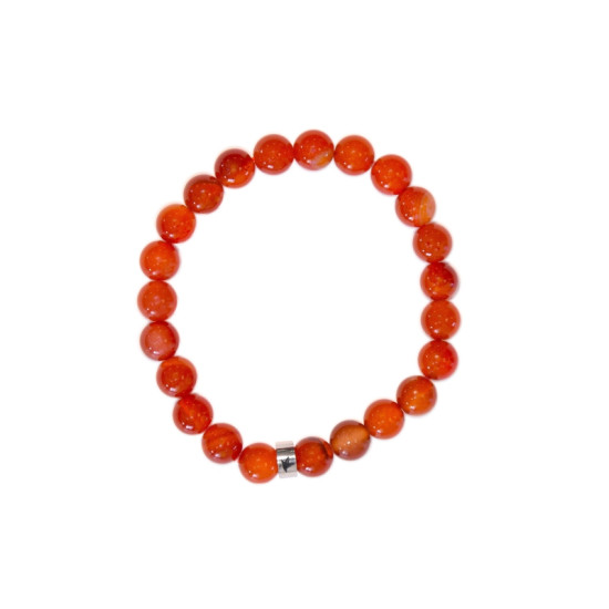 Bracelet cornaline perles rondes 8 mm de Herboristerie et Esotérisme à Libourne dans A061
