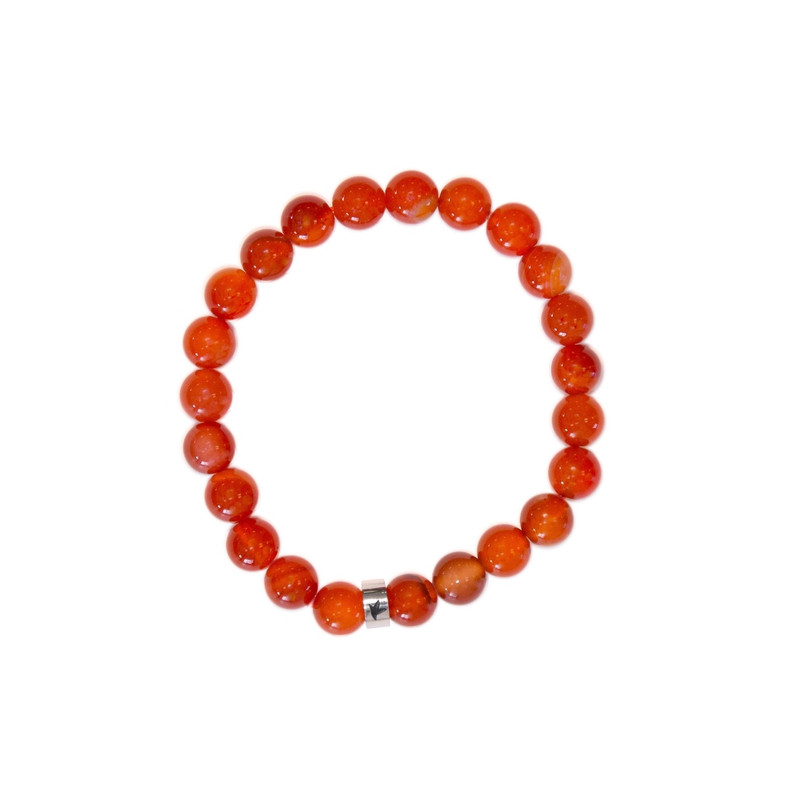 Bracelet cornaline perles rondes 8 mm de Herboristerie et Esotérisme à Libourne dans A061