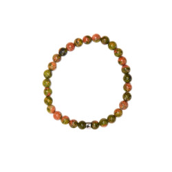Bracelet unakite perles rondes 6 mm de Herboristerie et Esotérisme à Libourne dans A061
