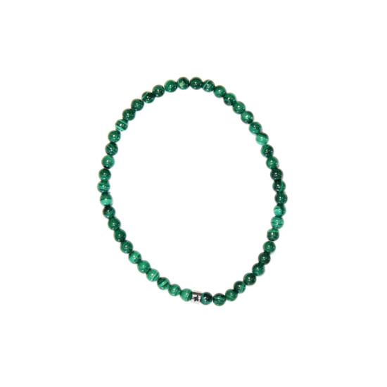 Bracelet malachite perles rondes 4 mm de Herboristerie et Esotérisme à Libourne dans A061