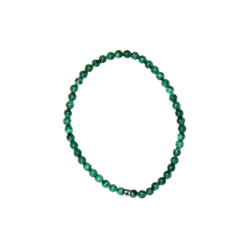 Bracelet malachite perles rondes 4 mm de Herboristerie et Esotérisme à Libourne dans A061