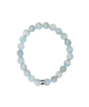 Bracelet aigue marine perles rondes 8 mm de Herboristerie et Esotérisme à Libourne dans A061