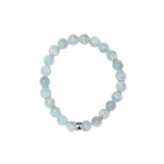 Bracelet aigue marine perles rondes 8 mm de Herboristerie et Esotérisme à Libourne dans A061