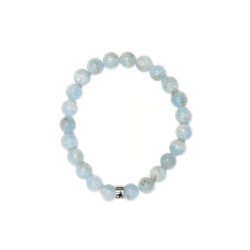Bracelet aigue marine perles rondes 8 mm de Herboristerie et Esotérisme à Libourne dans A061