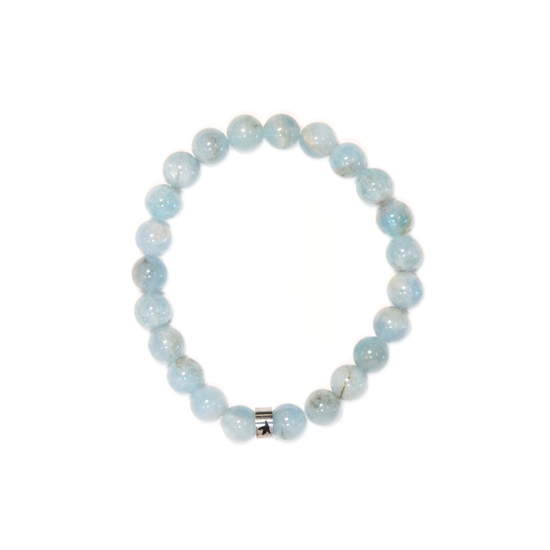Bracelet aigue marine perles rondes 8 mm de Herboristerie et Esotérisme à Libourne dans A061