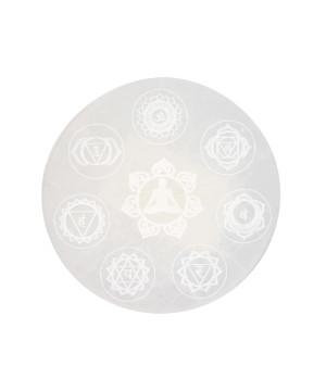 Plaque en selenite 7 chakras 12 cm de Herboristerie et Esotérisme à Libourne dans A061