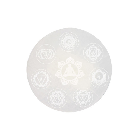 Plaque en selenite 7 chakras 12 cm de Herboristerie et Esotérisme à Libourne dans A061