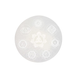 Plaque en selenite 7 chakras 12 cm de Herboristerie et Esotérisme à Libourne dans A061