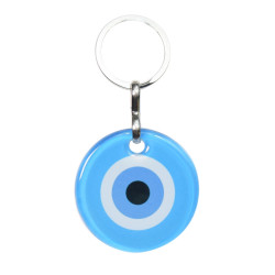 Porte cles oeil de nazar en verre bleu clair de Herboristerie et Esotérisme à Libourne dans A061