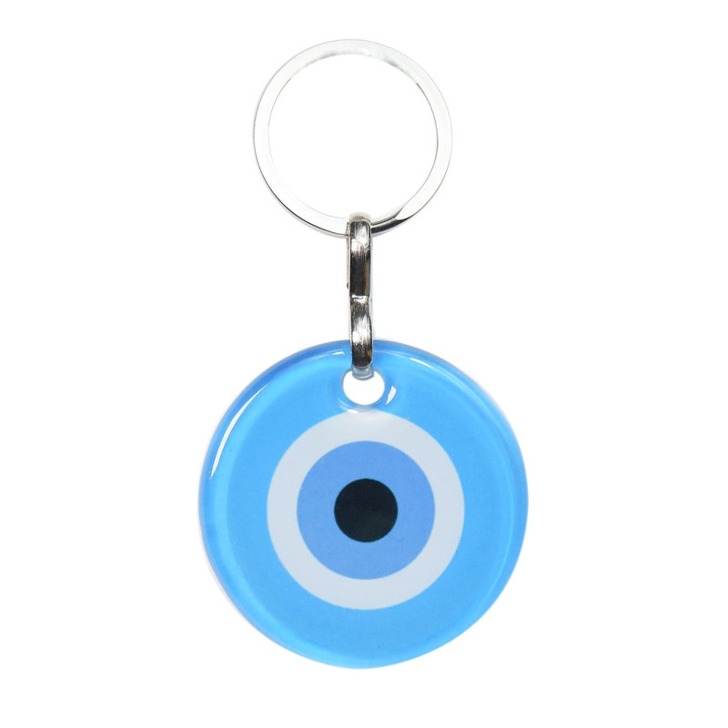Porte cles oeil de nazar en verre bleu clair de Herboristerie et Esotérisme à Libourne dans A061