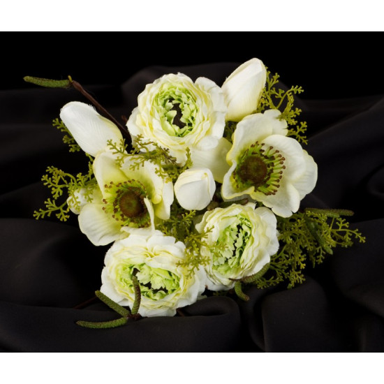 Bouquet renoncule anemone 20cm creme de Jardinerie Bordeaux Libourne Gironde dans E078