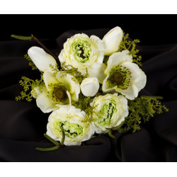 Bouquet renoncule anemone 20cm creme de Jardinerie Bordeaux Libourne Gironde dans E078