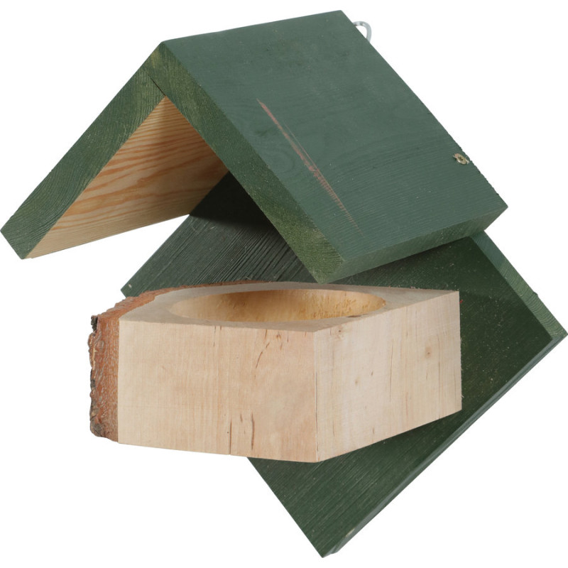 Mangeoire bois hutte m vert de Zolux - Produit pour animaux dans Z002