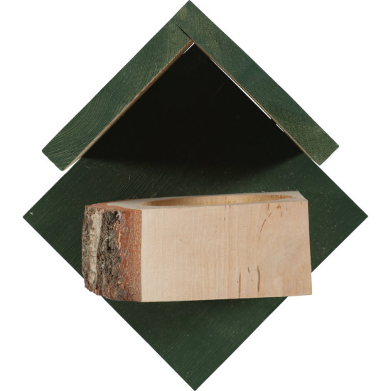 Mangeoire bois hutte m vert de Zolux - Produit pour animaux dans Z002