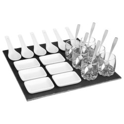 SET APERITIF ARDOISE CARRE 25P de J-Line by Jolipa - Déco intérieur dans J031