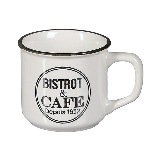 MUG BISTROT EMAILLE 40CL ASS de J-Line by Jolipa - Déco intérieur dans J031