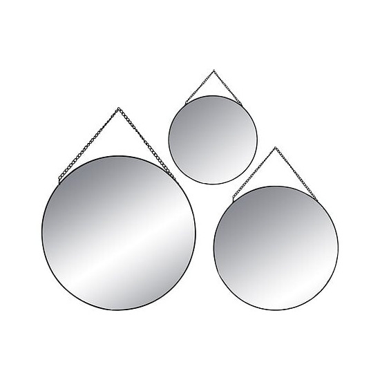 MIROIR LENY AVEC CHAINE X3 de J-Line by Jolipa - Déco intérieur dans J031