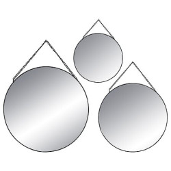 MIROIR LENY AVEC CHAINE X3 de J-Line by Jolipa - Déco intérieur dans J031