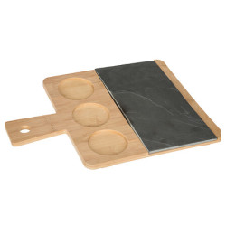 SET APERITIF ARDOISE BAMBOU 4P de J-Line by Jolipa - Déco intérieur dans J031
