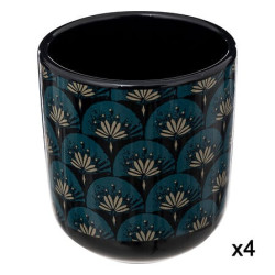 COFFRET 4 TASSES JILING BLEU INDIGO 10CL de J-Line by Jolipa - Déco intérieur dans J031