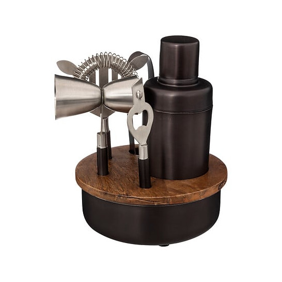 COFFRET COCKTAIL MANGUIER NOIR de J-Line by Jolipa - Déco intérieur dans J031