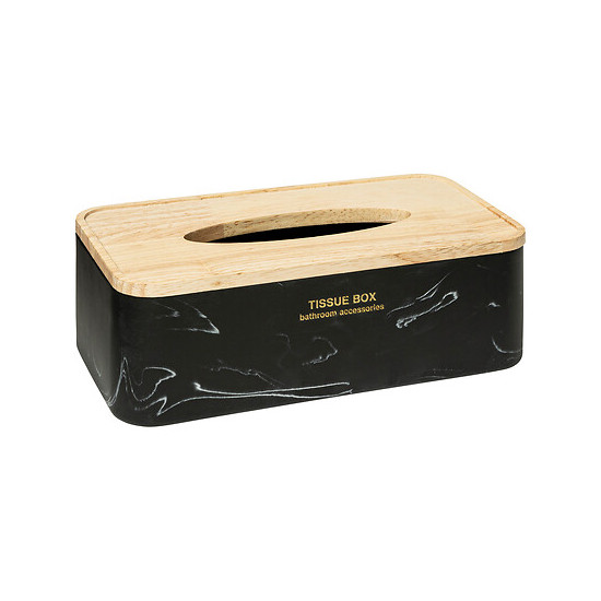 BOITE A MOUCHOIR LEA NOIR de J-Line by Jolipa - Déco intérieur dans J031